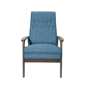 English Elm Christopher Knight Home® - Accent Chair Mid-Century Blue Upholstered Tufted Accent with Rubberwood Frame, Plush 25.75"W x 39"H 66106.00FBLU