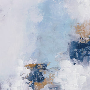 JLA Home INK+IVY - Abstract 5-piece gallery set of framed blue & neutral abstract canvases with gold foil, texture, ready-to-hang MT95C-0036A