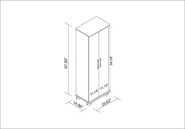 Manhattan Comfort Catalonia Mid-Century Modern Shoe Closet White 56AMC6