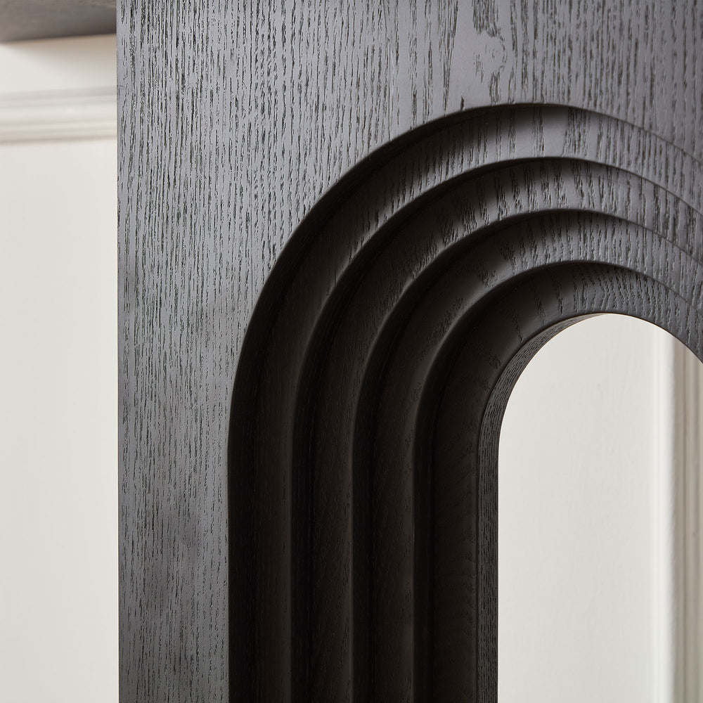 English Elm 47.24 Inch Narrow Console Table with Loopback Design, Modern MDF Entryway Sofa Table Black W2582P279963