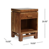 Christopher Knight Home® - Noble House - Wadley Boho Handcrafted Acacia Wood Nightstand