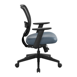 OSP Home Furnishings Air Grid Ergonomic Mesh Office Chair with Lumbar Support and Greenguard Certified Airflow Dillon Blue 5500SL-R105