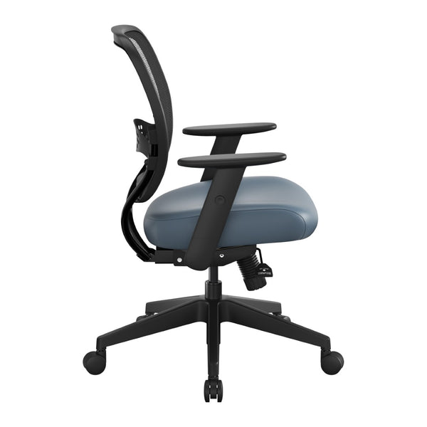 OSP Home Furnishings Air Grid Ergonomic Mesh Office Chair with Lumbar Support and Greenguard Certified Airflow Dillon Blue 5500SL-R105