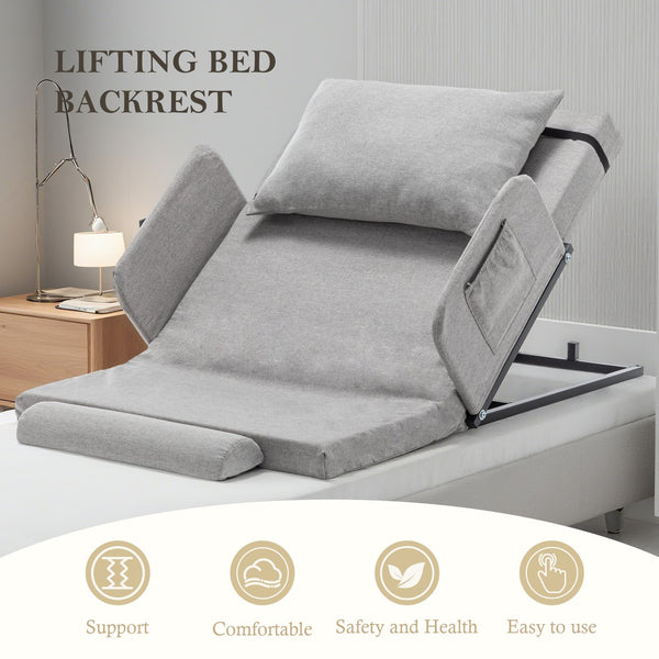 English Elm Electric Adjustable Bed Backrest With Safety Rails - 300 Lbs Capacity, 4-68° Lift, Easy Care Cover W1422P352935