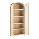 Chantelle Modern Arched Bookcase with Glass Doors Coastal Oak WECHA41OS3CO0 Walker Edison