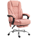 English Elm Vinsetto Massage Office Chair With Foot Rest, Executive Office Chair With 6 Vibration Point and Heat, Reclining Computer Chair, Swivel Desk Chair, Adjustable Height, Pink