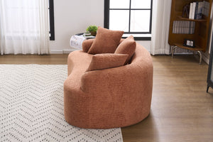 English Elm Ly-025s Chenille Curved Loveseat Compact Sofa with Spring Support for Small Spaces W2231P495049