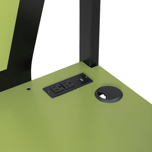English Elm Full-size Gaming Loft Bed with Integrated Rgb Desk Usb Ports and Esports Frame Green LT000239AAG