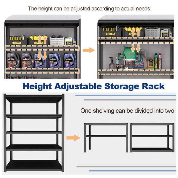 English Elm 83.86" Steel 5-tier Adjustable Shelving Unit Heavy Duty Rack for Garage Pantry T3625P497813