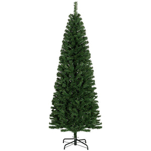 English Elm Homcom 6Ft Slim Douglas Fir Christmas Tree - Realistic, Unlit Artificial Tree For Small Spaces & Décor W2225P249650