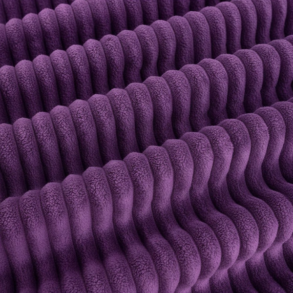 English Elm Corduroy Cube Ottoman Ribbed Upholstery Footrest for Living Room or Bedroom Seating Purple B2748P476013