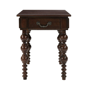 English Elm Solid Wood Coffee Table Set with Drawer Vintage-Inspired Acacia Veneer, Sturdy Rubberwood Legs, Easy No-Tool Assembly Espresso W1202S00014