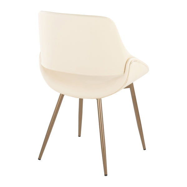 English Elm Fabrico Contemporary Accent Chair with Antique Copper Legs and Plush Faux Leather Upholstery Set Cream B202S01240