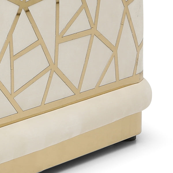 English Elm Talia Sofa with Kiln-Dried Hardwood Frame, Patterned Accents & Gloss Brass Trim for Modern Living Room Ivory 35 L x 26 W x 92 H B078P301556