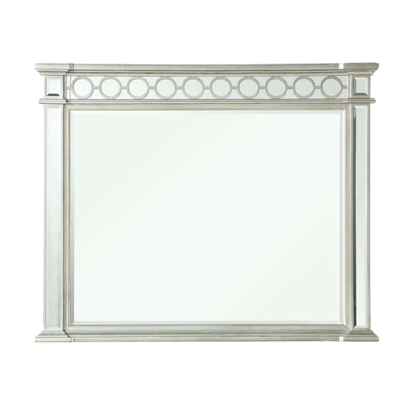English Elm Varian Silver Mirrored Finished Designed Mirror with Beveled Edge, Sleek Synthetic Wood Frame, 36" B2726P261263