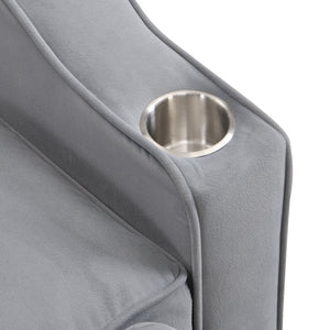 English Elm Modern Velvet Loveseat Futon Sofa with Pullout Bed, 3-in-1 Convertible Sleeper, USB Ports, Pockets Light Gray 46.85 L x 38.98 W x 16.14 H W2297P224268