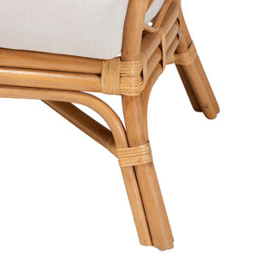 English Elm Bohemian Natural Rattan Accent Chair with Openwork Frame and Sculptural Curved Back B2750P420409