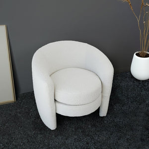English Elm Avalon Sculptural Boucle Accent Chair with Rounded Arms for Living Room or Bedroom B183P232079
