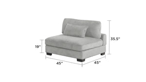 English Elm Bentley U-Shaped Modular Sectional in Gray Corduroy with Wooden Legs — Cozy, Customizable Style B009S01570