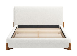 Zuo Modern Baris Modern Queen Bed - Stylish Polyester Fabric Design For Contemporary Home Décor Solutions White 100% Polyester,Rubberwood,Mdf,Plywood 110663-zuo-modern