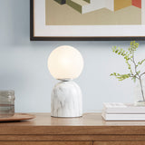 INK+IVY Nelia Modern/Contemporary Frosted Glass Globe Resin Table Lamp II153-0144 White