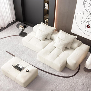 English Elm Modern Oversized Modular Sectional Sofa With Soft Chenille Fabric, Customizable Layout & 4 Pillows W1885S00057