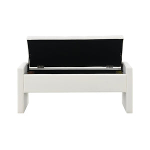 English Elm Modern Linen Upholstered Storage Bench Tufted Seat Organizer for Bedroom Entryway Beige W2671P429582