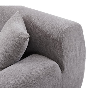 English Elm U_Style Modern Large L-Shape Modular Sectional Sofa with Foam+Pocket Spring Comfort, 3-Seater Lounge Gray WY000416AAE