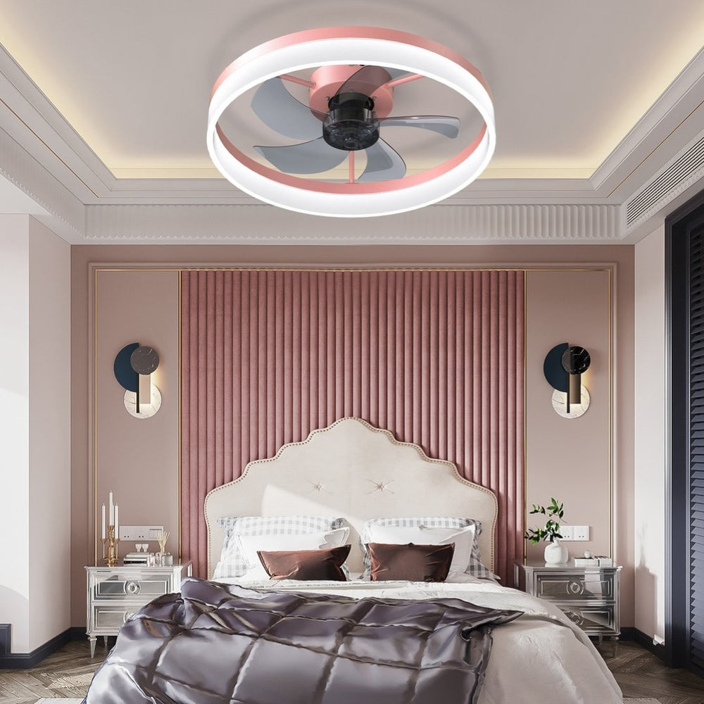 English Elm Ceiling Fan with Dimmable Led Light Flush Mount Ultra Slim Design for Low Clearance Rooms W2312P477616