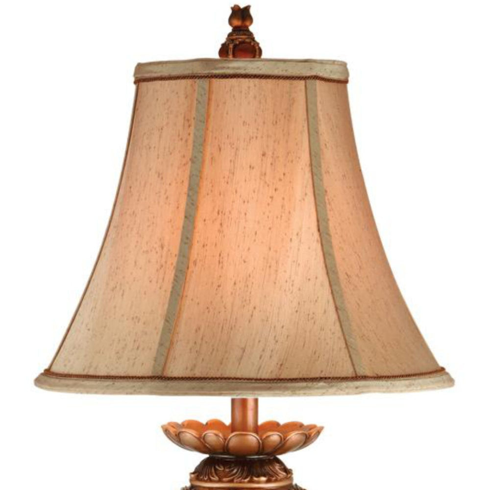 English Elm 31" 31" Tall Polyresin Table Lamp with Red Marble Accent, Two-Tone Brown Finish & Linen Shade, UL Listed, 3-Way 100W Compatible B072116194