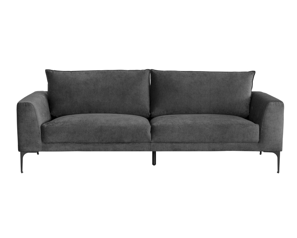 Sunpan Virgo Sofa - Stylish Comfort with Sleek Design and Black Steel Feet for Timeless Elegance in Your Space Polo Club Kohl Grey