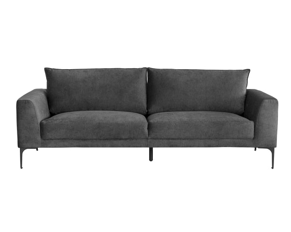 Sunpan Virgo Sofa - Stylish Comfort with Sleek Design and Black Steel Feet for Timeless Elegance in Your Space Polo Club Kohl Grey