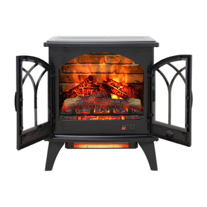 English Elm 24 Inch Infrared Quartz Stove Heater with 3d Flame Effect and Remote Control W1769112700
