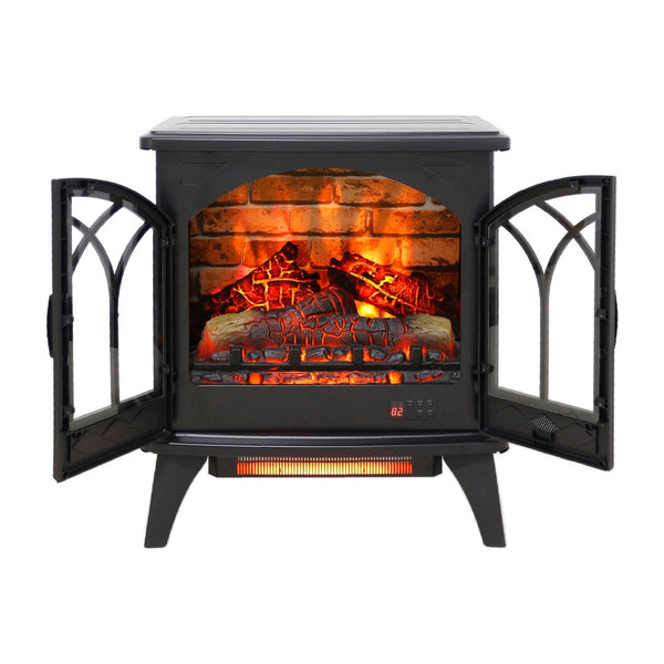 English Elm 24 Inch Infrared Quartz Stove Heater with 3d Flame Effect and Remote Control W1769112700