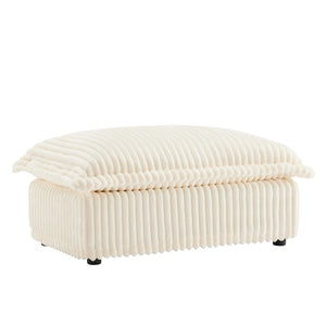English Elm Koala Chenille Ottoman Plush High Density Foam Seating with Washable Cover W3041P240123