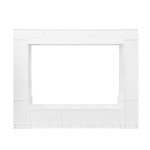 English Elm VIBE Luxury 98.4" Wall Unit Entertainment Center with Bookshelves, Tempered Glass Cabinets & Shelves White SJ000150AAK