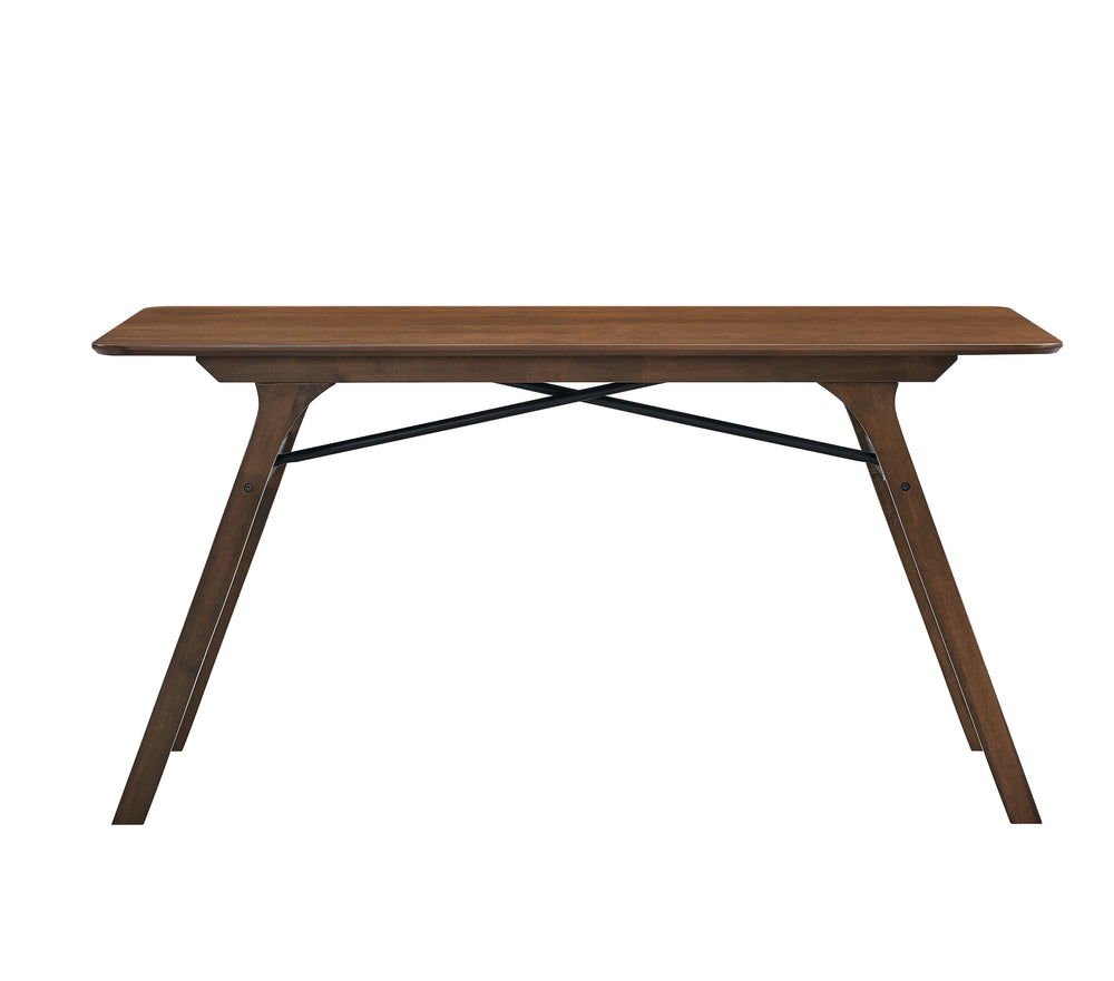 English Elm Casual Walnut 7pc Dining Set with Padded Gray Upholstered Chairs, Rectangular Table, Easy Assembly B2741S00227