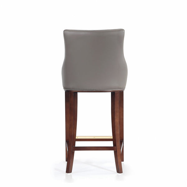 English Elm Shubert Solid Beech Wood Upholstered Barstool with Gold Footplate, Commercial Grade, 29" Seat Height taupe B365P397933