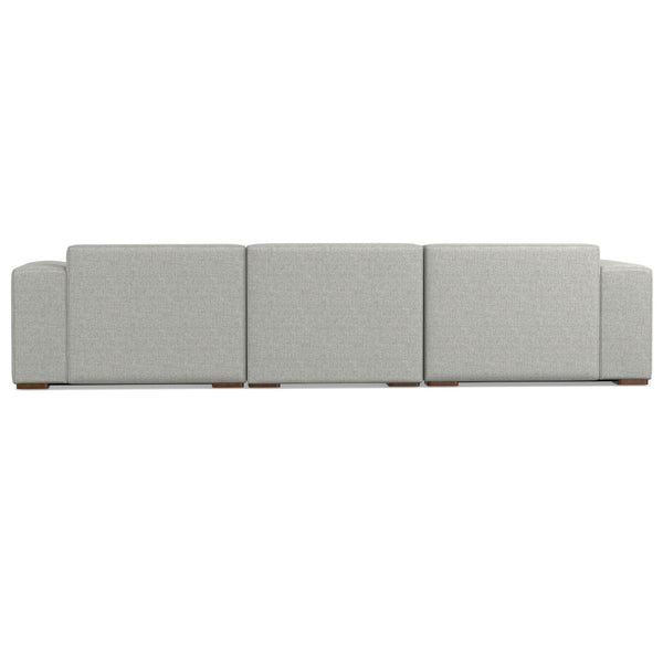 English Elm Rex 2-Seater Sofa with Right Chaise — 122" Modern Gray Sectional, Recycled Performance Fabric, Durable Comfort B136P199211