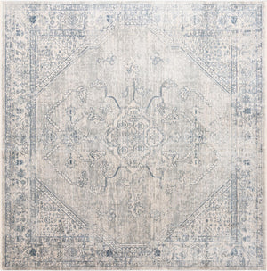 Unique Loom Newport Ochre Machine Made Border Rug Gray, Ivory 10' 2" x 10' 2"