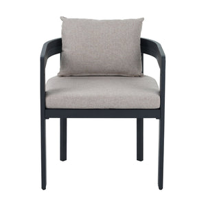 English Elm Christopher Knight Home® - Elko Aluminum Dining Chairs Set of 2 — Dark Gray Rust-Resistant Frames with Plush Beige Cushions N775P210128B