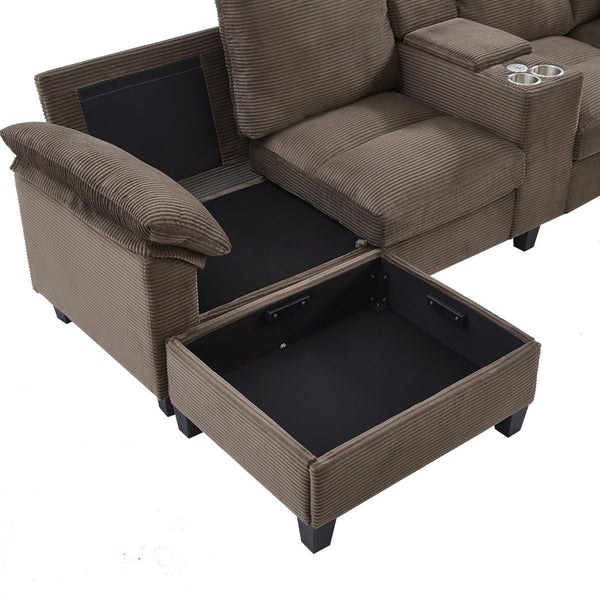 English Elm Swivel Barrel Accent Chair Chenille Tufted Round Club Seat for Living Room Lounge Brown N719S002180D