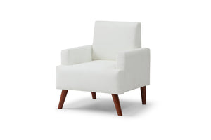 English Elm Ventura Tufted Velvet Accent Chair Compact Button Detail for Living Room or Bedroom White B078P497890