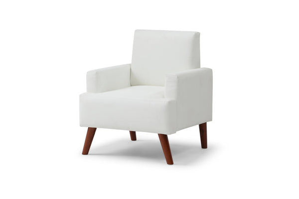 English Elm Ventura Tufted Velvet Accent Chair Compact Button Detail for Living Room or Bedroom White B078P497890