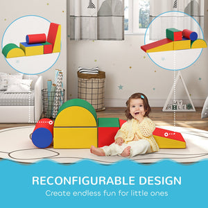 English Elm Soozier 5 Piece Foam Climbing Play Set for Toddlers with Faux Leather Wipe Clean Blocks W2225P249706