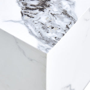 English Elm Modern MDF Coffee Table with Marble Pattern — Stylish Durable Centerpiece, Easy Assembly in Minutes White 43.31 L x 27.56 W x 14.57 H W1512P383596