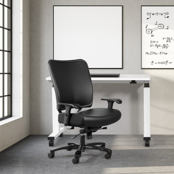 OSP Home Furnishings Big and Tall Ergonomic Office Chair with Lumbar Support Steel Base 400 Lb Capacity 75-A773-R107