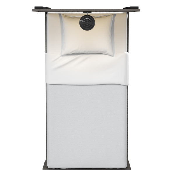 English Elm Wallace & Bay - Brown Twin Bed With Built-In Lighting - Modern Farmhouse Design For Cozy Ambiance & Durability B361S00008-GIGA