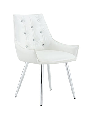 English Elm Crocodile Textured Pu Leather Accent Chair Diamond Tufted with Chrome Metal Legs W3493P456345
