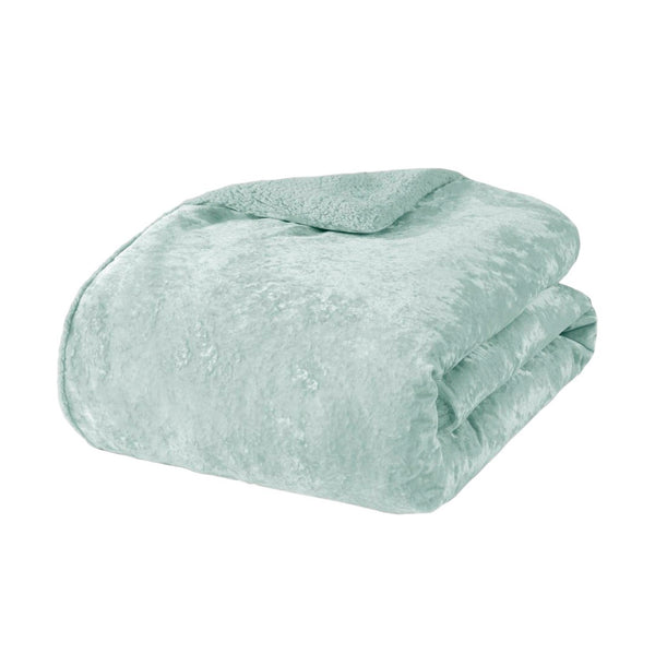 English Elm 3 Piece Crushed Velvet Reversible Comforter Set Full Queen Luxe Hypoallergenic Bedding Aqua B035P319860